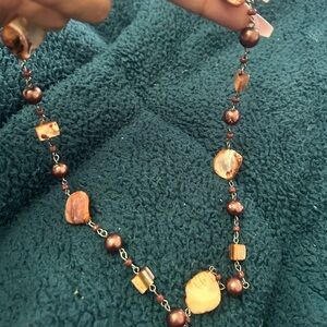 Brown Tone Gem Necklace